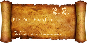 Miklósi Rozália névjegykártya